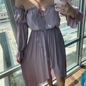 High low off the shoulder dress